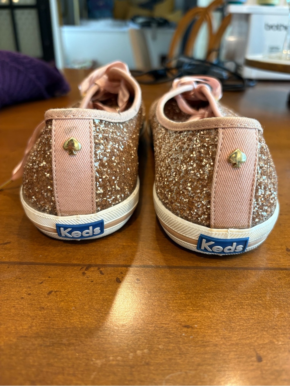 Keds x Kate Spade New York Champion Glitter Sneakers Rose Gold Size 11 - Picture 5 of 7